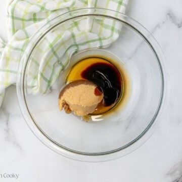 Brown sugar, molasses, and honey in a bowl.