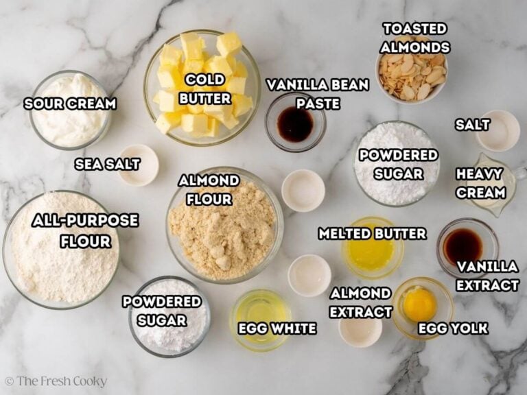 Ingredients needed to make almond kringle.