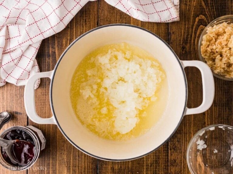 Minced onion added to the butter.