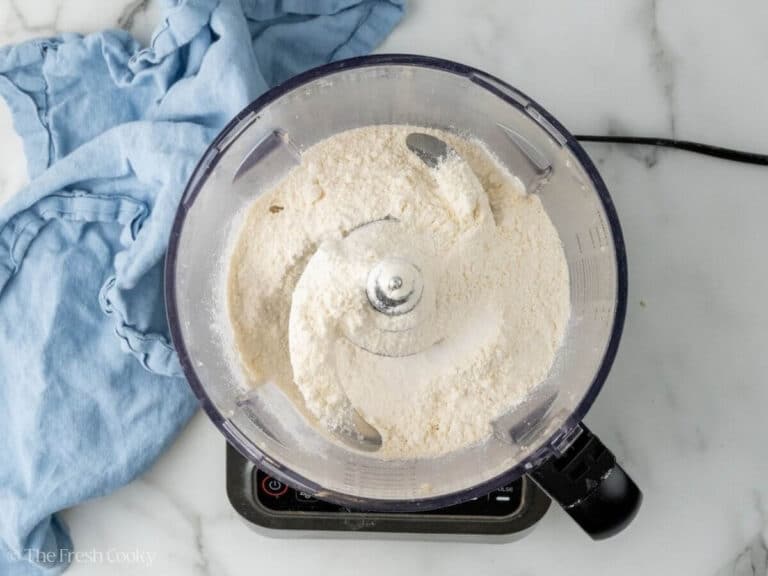 Flour in a food processor.