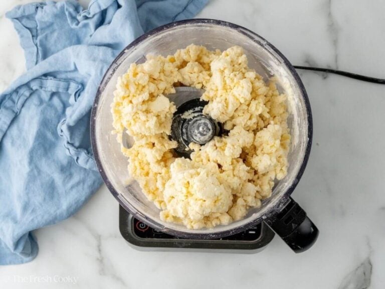 Almond kringle dough in a food processor.