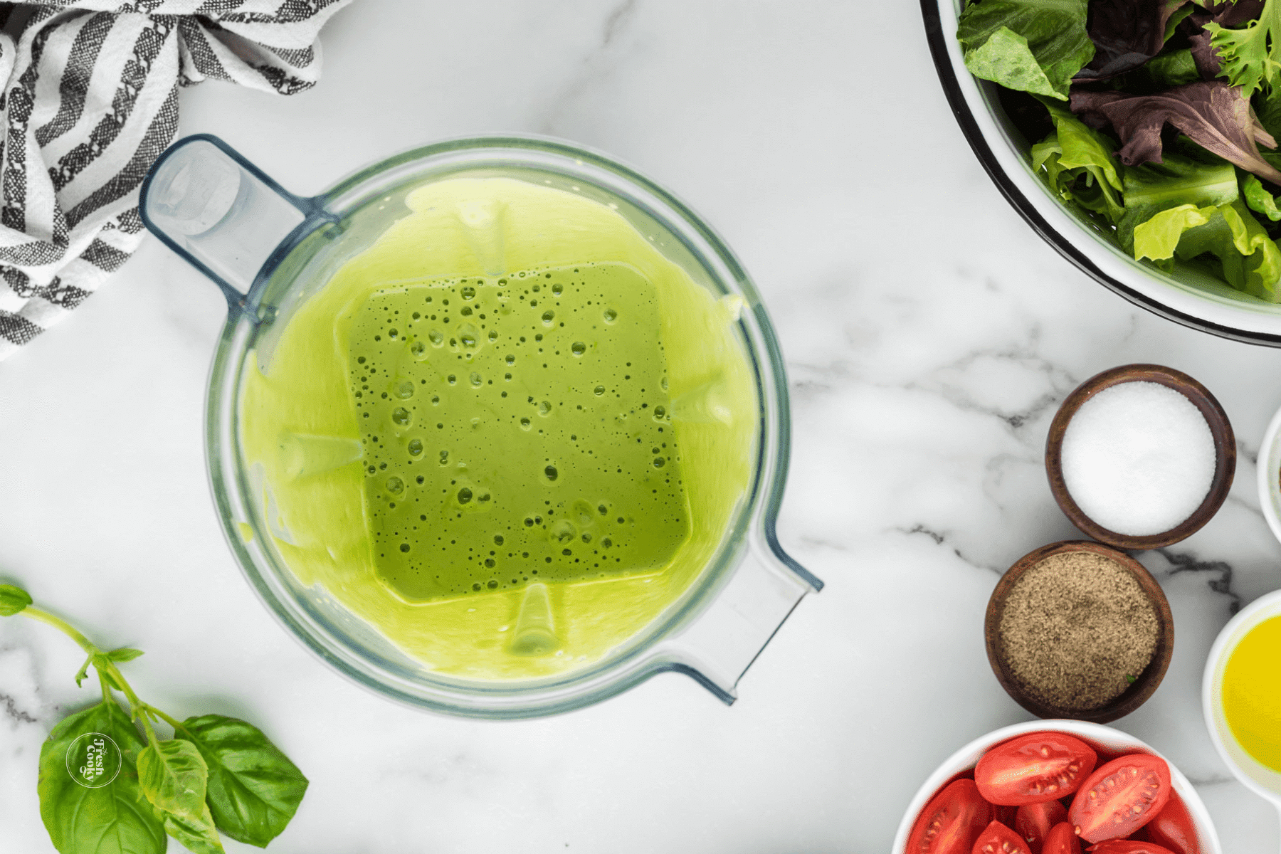 Green Goddess dressing in blender.